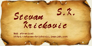 Stevan Kričković vizit kartica